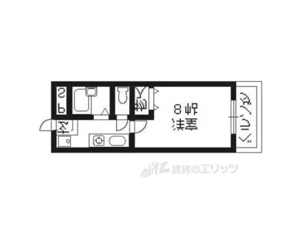 パストラーレ東向日(1K/2階)の間取り写真