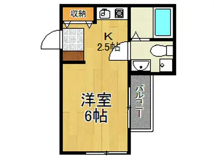 ミラクレスト戸塚(ワンルーム/2階)の間取り写真