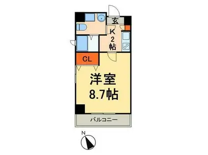 プレール・ドゥーク浅草II(1K/2階)の間取り写真