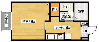 セジュール昭(1K/1階)の間取り写真