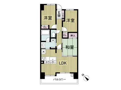 レジディア都島Ⅱ(3LDK/6階)の間取り写真