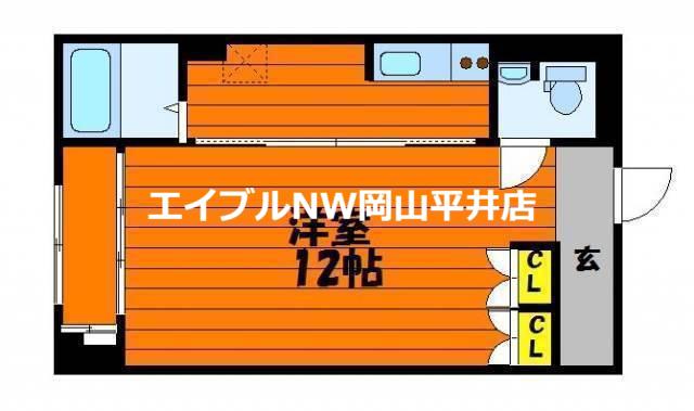 プラティーノ(1K/1階)の間取り写真