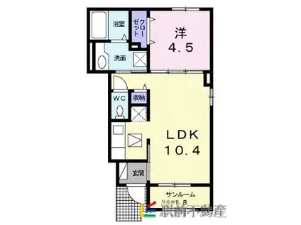カーサヴィオレ(1LDK/1階)の間取り写真