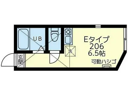 WHITE FEATHERS桜木町(ワンルーム/2階)の間取り写真