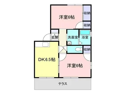 山王ハイツ(2DK/1階)の間取り写真