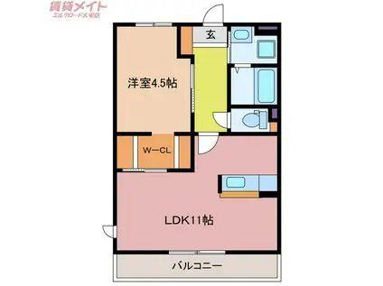 NEW ARROZAL(1LDK/3階)の間取り写真
