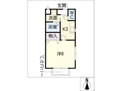 ステーションハイツ(1K/1階)の間取り写真