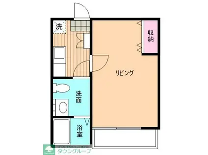 ウエストガーデン坂戸(1K/1階)の間取り写真