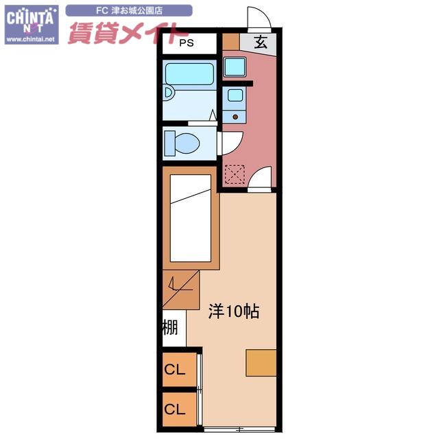 VERSA CASA(1K/2階)の間取り写真