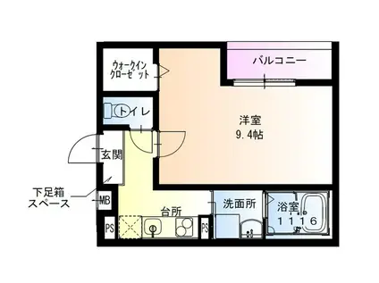 フジパレス西湊III番館(1K/1階)の間取り写真