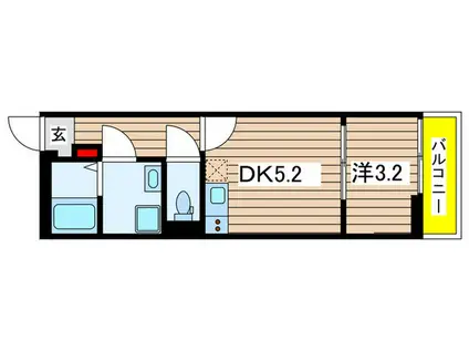 長洲 COMFORT HOUSE(1DK/2階)の間取り写真