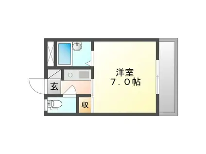 津島サンコーポ(1K/2階)の間取り写真
