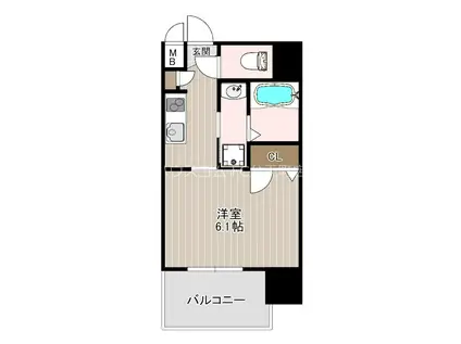パークヒルズ天保山MOE(1K/2階)の間取り写真