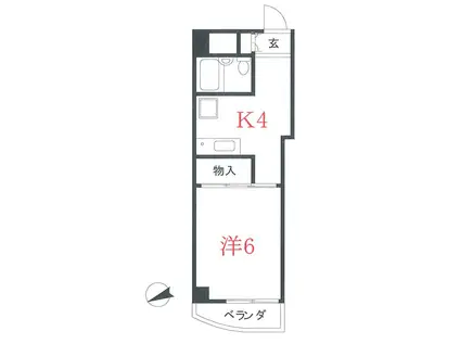 ネオシャルマン(1K/1階)の間取り写真