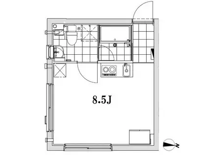 APARTMENT KURO SASAZUKA(ワンルーム/2階)の間取り写真
