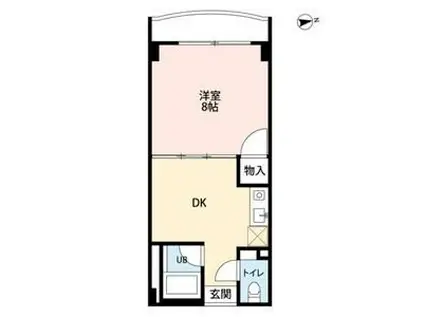 プロビデンス花畑(1DK/2階)の間取り写真