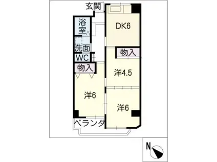 MARUMANマンション(3DK/8階)の間取り写真