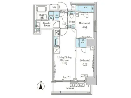 パークアクシス錦糸公園(2LDK/14階)の間取り写真