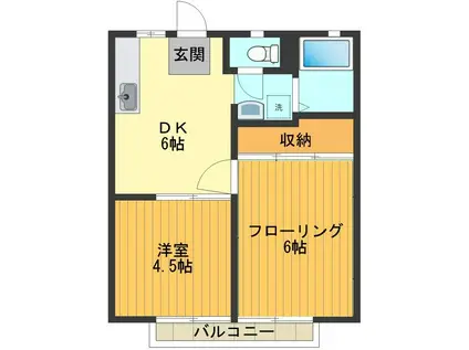 サニーハイツ岸野(2DK/2階)の間取り写真