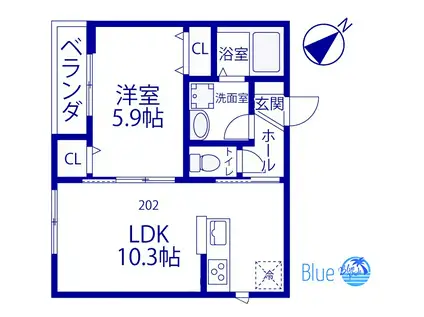 シャルムTM(1LDK/2階)の間取り写真