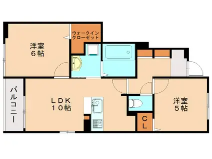 サニーブルック(2LDK/1階)の間取り写真