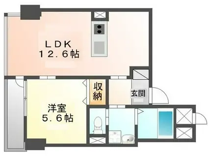 FUJI GARDEN 神楽(1LDK/7階)の間取り写真