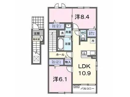 マートル(3LDK/2階)の間取り写真
