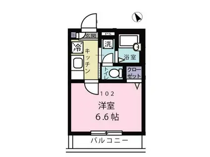 BERGE NOIX(1K/1階)の間取り写真