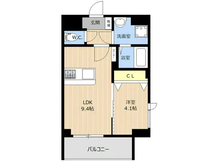 LIBTH白金(1LDK/10階)の間取り写真