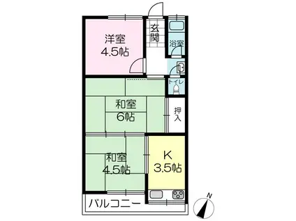 富士ハイツ(3K/1階)の間取り写真
