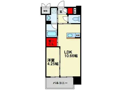 ウィングス西神原(1LDK/2階)の間取り写真