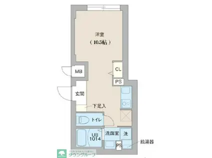 クリオ ラモード目黒洗足(1K/2階)の間取り写真