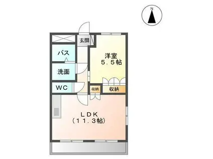 グレイス ヴィラI(1LDK/2階)の間取り写真