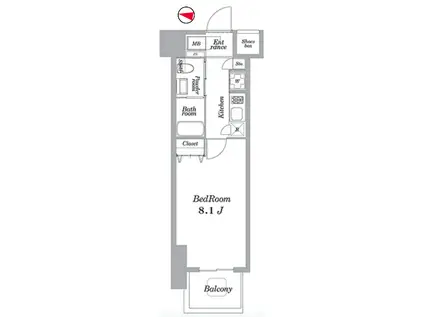 ライトハウス大塚(1K/9階)の間取り写真