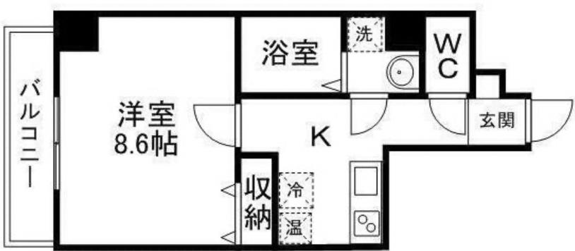 STUDIO原町(1K/6階)の間取り写真