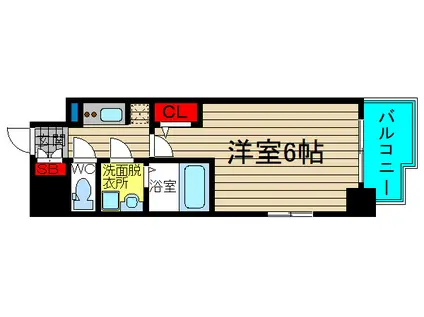 エスリード大阪ドームセルカ(1K/3階)の間取り写真