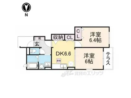 グリーン・コートⅠ(2DK/1階)の間取り写真