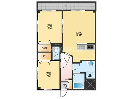 サンステージ(2LDK/3階)の間取り写真