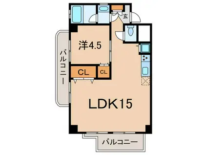 ステージ仙台坂B(1LDK/2階)の間取り写真