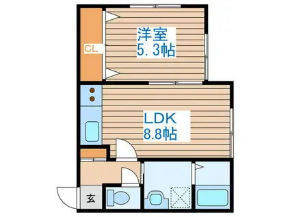 PRESENCE S20(1LDK/4階)の間取り写真