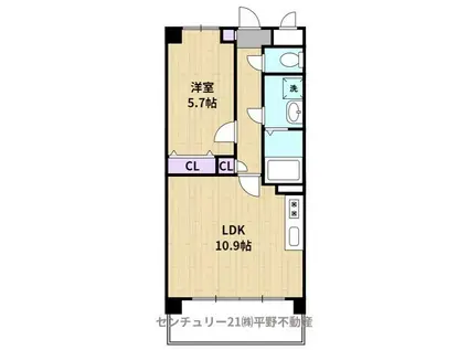 グランドアマレイⅦ番館(1LDK/4階)の間取り写真