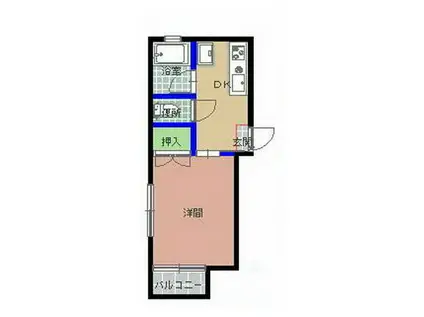 ピエスコシェット(1K/2階)の間取り写真