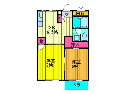 トリヴァンベール高柳1(2DK/3階)の間取り写真