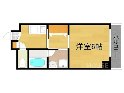 三宅ビル(1K/2階)の間取り写真