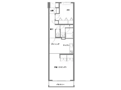 ル・クール東矢口(1LDK/1階)の間取り写真