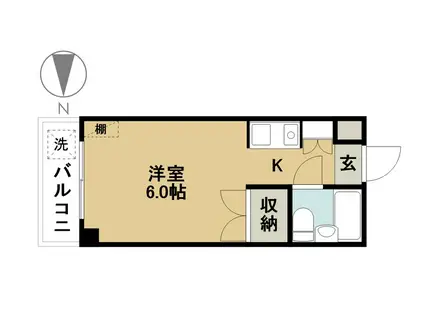 下野マンション(ワンルーム/2階)の間取り写真