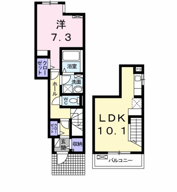 ラヴィエベル(1LDK/1階)の間取り写真