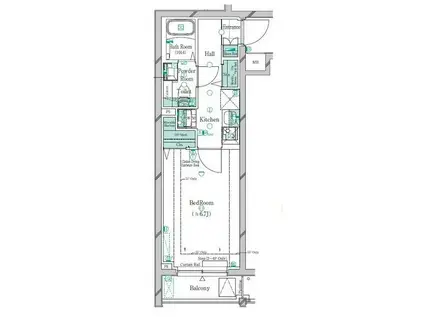 ガリシア千鳥町II(1K/4階)の間取り写真