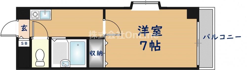 アベニューリップル長田I(1K/6階)の間取り写真