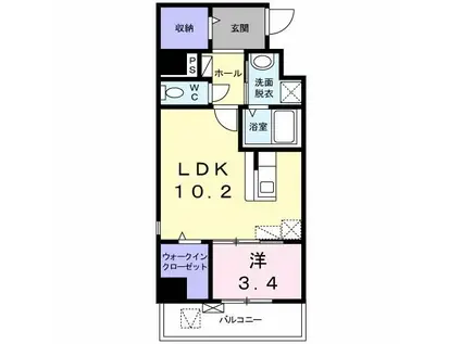 エンラージ・タワー(1LDK/5階)の間取り写真